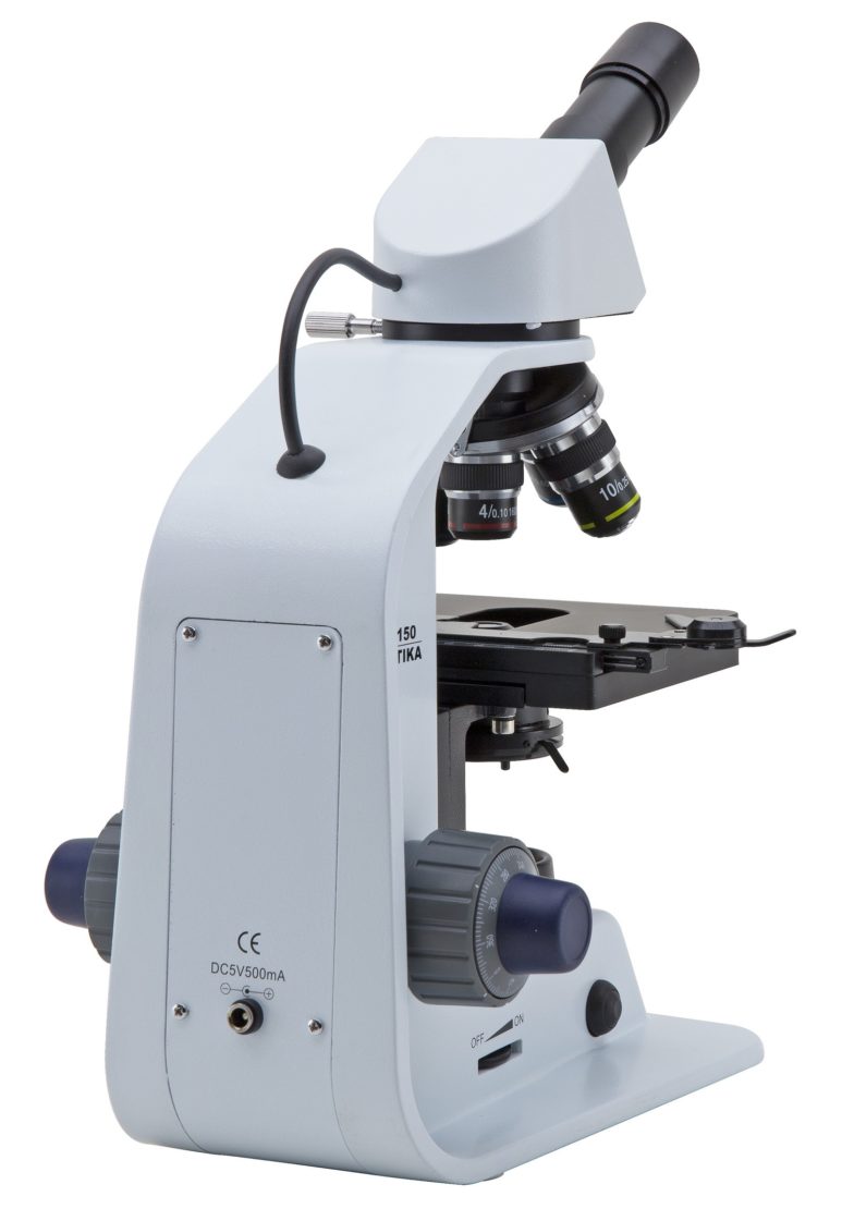 B-153ALC Microscopio monoculare 600x, tavolino doppio strato, con Controllo Automatico della Luce