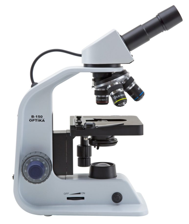B-153ALC Microscopio monoculare 600x, tavolino doppio strato, con Controllo Automatico della Luce