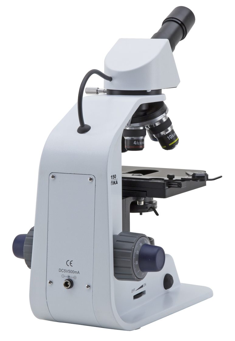 B-155ALC Microscopio monoculare 1000x, tavolino doppio strato, con Controllo Automatico della Luce