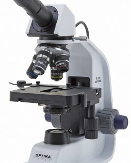 B-155ALC Microscopio monoculare 1000x, tavolino doppio strato, con Controllo Automatico della Luce