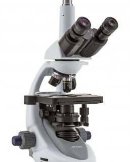 B-293 Microscopio trinoculare 1000x, obiettivi E-PLAN, tavolino belt drive, illuminazione X-LED