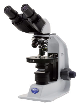 B-150P-BRPL Microscopio binoculare polarizzante, 400x, batteria ricaricabile agli ioni di litio, obiettivi N-PLAN, multi-plug