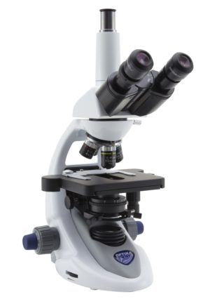 B-293PLi Microscopio trinoculare 1000x, obiettivi IOS E-PLAN, tavolino belt drive, illuminazione X-LED